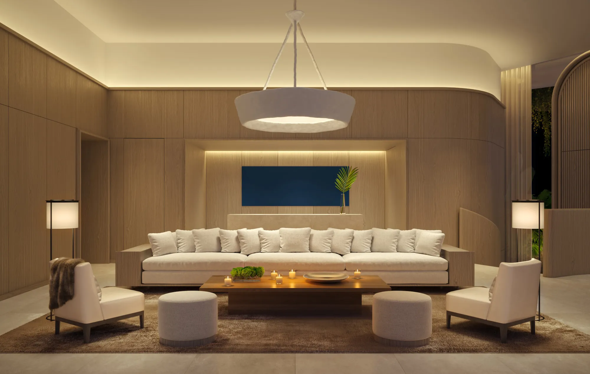 Three-story lobby